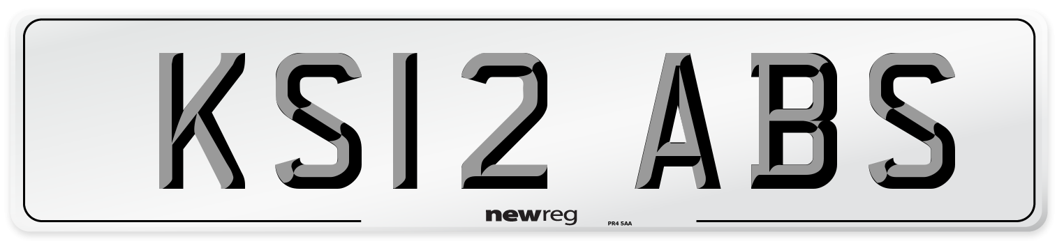 KS12 ABS Number Plate from New Reg